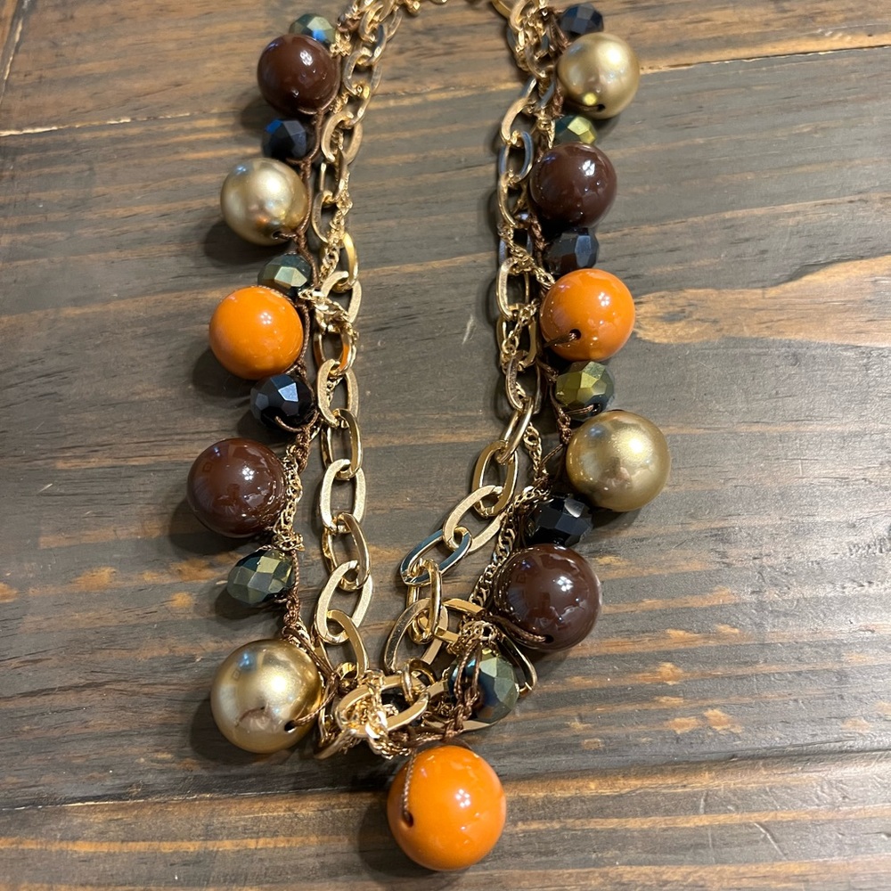 NWOT Chico’s Gorgeous Statement Necklace. Gold hardware with colorful baubles.